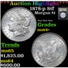 Image 1 : ***Auction Highlight*** 1878-p 8tf Morgan Dollar $1 Graded Choice+ Unc By USCG (fc)