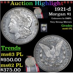***Auction Highlight*** 1921-d Morgan Dollar $1 Graded Select Unc PL By USCG (fc)