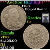 Image 1 : ***Auction Highlight*** 1798 Draped Bust Large Cent 1c Graded f+ By USCG (fc)