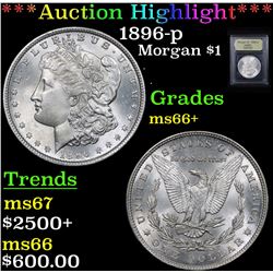 ***Auction Highlight*** 1896-p Morgan Dollar $1 Graded GEM++ Unc By USCG (fc)
