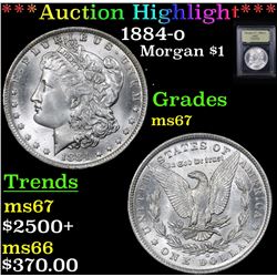 ***Auction Highlight*** 1884-o Morgan Dollar $1 Graded GEM++ Unc By USCG (fc)