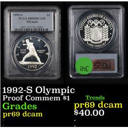1992-S Olympic Modern Commem Dollar 1 Graded pr69 dcam By PCGS