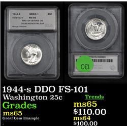 1944-s DDO FS-101 Washington Quarter 25c Graded ms65 By SEGS