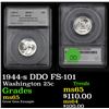 Image 1 : 1944-s DDO FS-101 Washington Quarter 25c Graded ms65 By SEGS