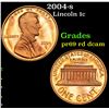 Image 1 : 2004-s Lincoln Cent 1c Grades Gem++ Proof Red Deep cameo