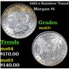 Image 1 : 1885-o Rainbow Toned Morgan Dollar $1 Grades Select+ Unc