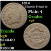 Image 1 : 1814 Classic Head Large Cent 1c Grades vg, very good