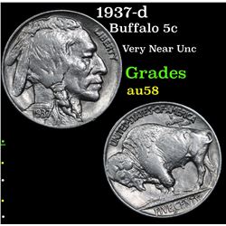 1937-d Buffalo Nickel 5c Grades Choice AU/BU Slider