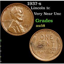 1937-s Lincoln Cent 1c Grades Choice AU/BU Slider