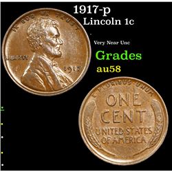 1917-p Lincoln Cent 1c Grades Choice AU/BU Slider