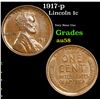 Image 1 : 1917-p Lincoln Cent 1c Grades Choice AU/BU Slider