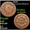 Image 1 : 1826 Coronet Head Large Cent 1c Grades vg details