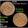 Image 1 : 1830 Coronet Head Large Cent 1c Grades vf details