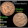 Image 1 : 1822 Coronet Head Large Cent 1c Grades f details