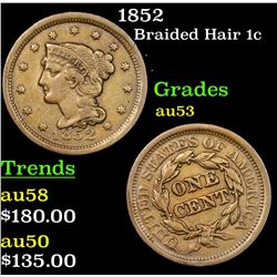 1852 Braided Hair Large Cent 1c Grades Select AU