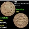 Image 1 : 1828 Classic Head half cent 1/2c Grades f, fine