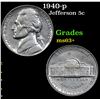 Image 1 : 1940-p Jefferson Nickel 5c Grades Select+ Unc