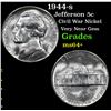 Image 1 : 1944-s Jefferson Nickel 5c Grades Choice+ Unc