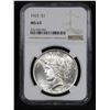 Image 2 : NGC 1923-p Peace Dollar $1 Graded ms63 By NGC