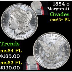 1884-o Morgan Dollar $1 Grades Select Unc+ PL
