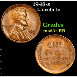 1948-s Lincoln Cent 1c Grades Select+ Unc RB