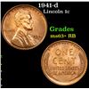 Image 1 : 1941-d Lincoln Cent 1c Grades Select+ Unc RB