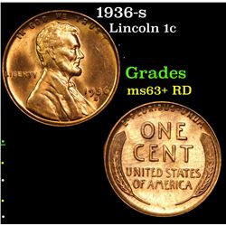 1936-s Lincoln Cent 1c Grades Select+ Unc RD
