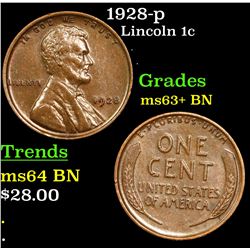 1928-p Lincoln Cent 1c Grades Select+ Unc BN