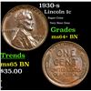 Image 1 : 1930-s Lincoln Cent 1c Grades Choice+ Unc BN