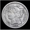 Image 2 : 1873 Three Cent Copper Nickel 3cn Grades vf+