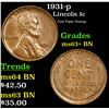 Image 1 : 1931-p Lincoln Cent 1c Grades Select+ Unc BN