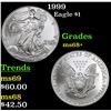 Image 1 : 1999 Silver Eagle Dollar $1 Grades Gem++ Unc