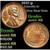 Image 1 : 1927-p Lincoln Cent 1c Grades Choice+ Unc RB
