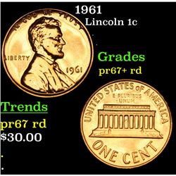 1961 Lincoln Cent 1c Grades Gem++ Proof Red