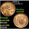 Image 1 : 1925-p Lincoln Cent 1c Grades Choice Unc RB