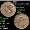 Image 1 : 1817 Coronet Head Large Cent 1c Grades vf++