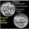Image 1 : 1944-p Jefferson Nickel 5c Grades GEM+ Unc