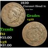 Image 1 : 1820 Coronet Head Large Cent 1c Grades vg+