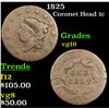 Image 1 : 1825 Coronet Head Large Cent 1c Grades vg+