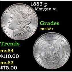 1883-p Morgan Dollar $1 Grades Select+ Unc