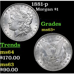 1881-p Morgan Dollar $1 Grades Select+ Unc