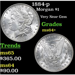 1884-p Morgan Dollar $1 Grades Choice+ Unc