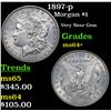 Image 1 : 1897-p Morgan Dollar $1 Grades Choice+ Unc