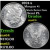 Image 1 : 1891-s Morgan Dollar $1 Grades Select+ Unc