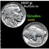 Image 1 : 1937-p Buffalo Nickel 5c Grades Choice AU