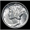 Image 2 : 1943-p Mercury Dime 10c Grades Select Unc