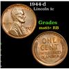 Image 1 : 1944-d Lincoln Cent 1c Grades Gem+ Unc RB