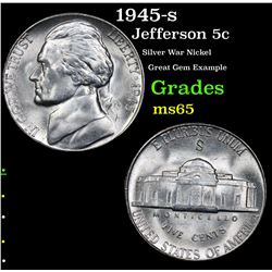 1945-s Jefferson Nickel 5c Grades GEM Unc