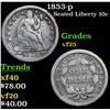 Image 1 : 1853-p Seated Liberty Dime 10c Grades vf+