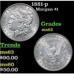 1881-p Morgan Dollar $1 Grades Select Unc